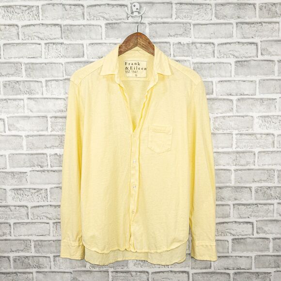 Frank & Eileen Tee Lab Button up HJ Shirt Yellow Cotton Size small - Picture 8 of 8